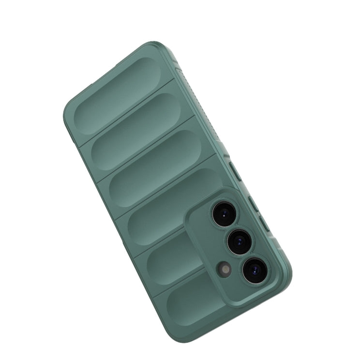 For Samsung Galaxy S25 5G Magic Shield TPU + Flannel Phone Case(Dark Green) - Galaxy S25 5G Cases by PMC Jewellery | Online Shopping South Africa | PMC Jewellery | Buy Now Pay Later Mobicred