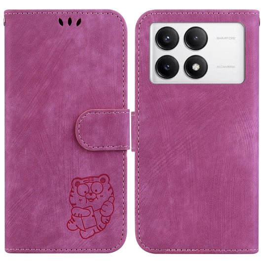 For Redmi K70 / K70 Pro Little Tiger Embossed Leather Phone Case(Rose Red) - K70 Cases by PMC Jewellery | Online Shopping South Africa | PMC Jewellery | Buy Now Pay Later Mobicred