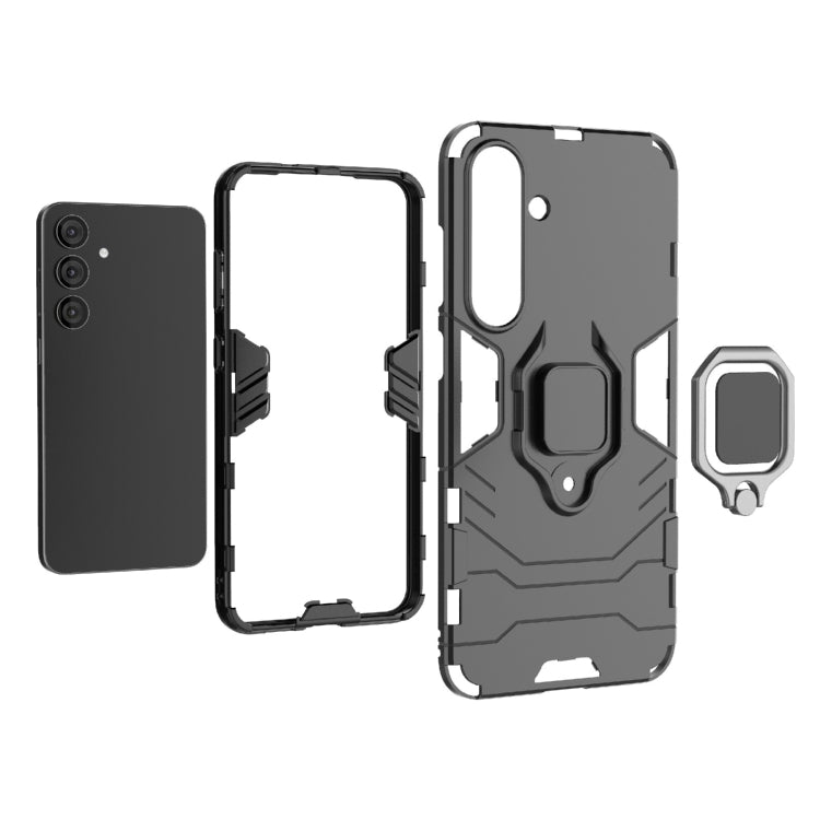 For Samsung Galaxy S25+ 5G PC + TPU Shockproof Protective Phone Case with Magnetic Ring Holder(Red) - Galaxy S25+ 5G Cases by PMC TechLife | Online Shopping South Africa | PMC TechLife | Buy Now Pay Later Mobicred