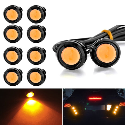 10pcs 23mm 1.5W DC12V Motorcycle Eagle Eye Light Double Lens Strobe Light(Yellow Light) - Eagle Eye Lights by PMC Jewellery | Online Shopping South Africa | PMC Jewellery | Buy Now Pay Later Mobicred