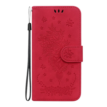 For Redmi K70 / K70 Pro Butterfly Rose Embossed Leather Phone Case(Red) - K70 Cases by PMC Jewellery | Online Shopping South Africa | PMC Jewellery | Buy Now Pay Later Mobicred