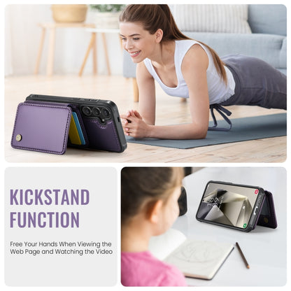 For Samsung Galaxy S24 5G JEEHOOD J05 Business Magnetic Style RFID Leather Phone Case(Purple) - Galaxy S24 5G Cases by JEEHOOD | Online Shopping South Africa | PMC Jewellery | Buy Now Pay Later Mobicred