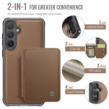 For Samsung Galaxy S24 5G JEEHOOD J05 Business Magnetic Style RFID Leather Phone Case(Brown) - Galaxy S24 5G Cases by JEEHOOD | Online Shopping South Africa | PMC Jewellery | Buy Now Pay Later Mobicred