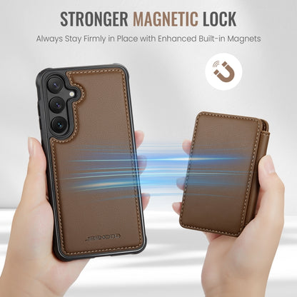 For Samsung Galaxy S24 5G JEEHOOD J05 Business Magnetic Style RFID Leather Phone Case(Brown) - Galaxy S24 5G Cases by JEEHOOD | Online Shopping South Africa | PMC Jewellery | Buy Now Pay Later Mobicred