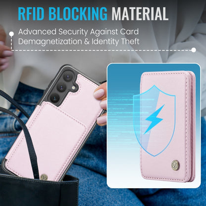 For Samsung Galaxy S24+ 5G JEEHOOD J05 Business Magnetic Style RFID Leather Phone Case(Pink) - Galaxy S24+ 5G Cases by JEEHOOD | Online Shopping South Africa | PMC Jewellery | Buy Now Pay Later Mobicred