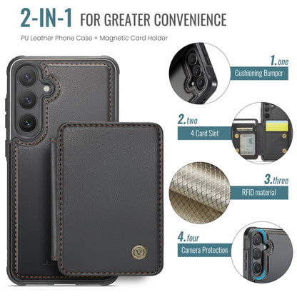 For Samsung Galaxy S24 FE 5G JEEHOOD J05 Business Magnetic Style RFID Leather Phone Case(Black) - Galaxy S24 FE 5G Cases by JEEHOOD | Online Shopping South Africa | PMC Jewellery | Buy Now Pay Later Mobicred