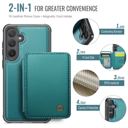 For Samsung Galaxy S24 FE 5G JEEHOOD J05 Business Magnetic Style RFID Leather Phone Case(Blue Green) - Galaxy S24 FE 5G Cases by JEEHOOD | Online Shopping South Africa | PMC Jewellery | Buy Now Pay Later Mobicred