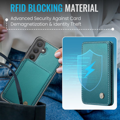 For Samsung Galaxy S24 FE 5G JEEHOOD J05 Business Magnetic Style RFID Leather Phone Case(Blue Green) - Galaxy S24 FE 5G Cases by JEEHOOD | Online Shopping South Africa | PMC Jewellery | Buy Now Pay Later Mobicred