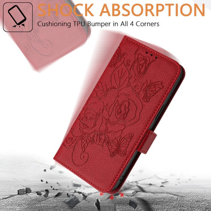 For Motorola Edge 5G 2024 Embossed Rose RFID Anti-theft Leather Phone Case(Red) - Motorola Cases by PMC Jewellery | Online Shopping South Africa | PMC Jewellery | Buy Now Pay Later Mobicred