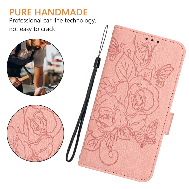 For Motorola Moto G Stylus 5G 2024 Embossed Rose RFID Anti-theft Leather Phone Case(Pink) - Motorola Cases by PMC Jewellery | Online Shopping South Africa | PMC Jewellery | Buy Now Pay Later Mobicred