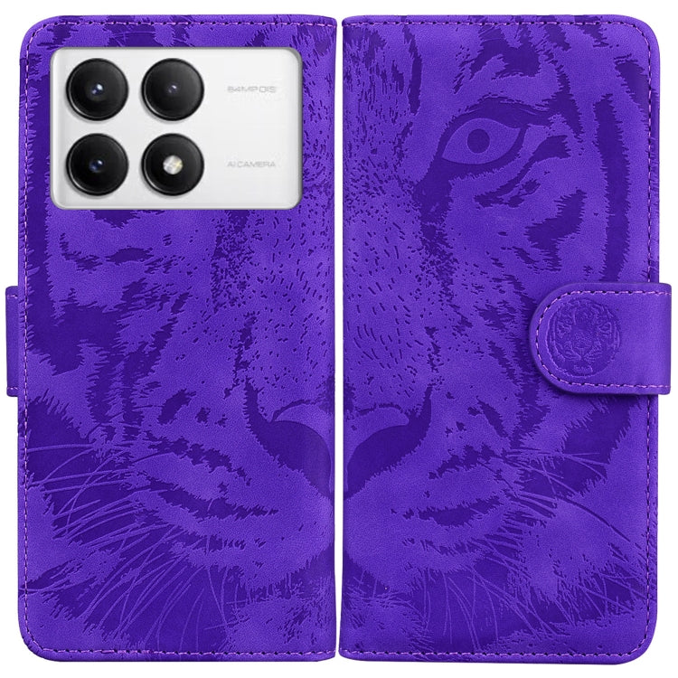 For Redmi K70 / K70 Pro Tiger Embossing Pattern Flip Leather Phone Case(Purple) - K70 Cases by PMC Jewellery | Online Shopping South Africa | PMC Jewellery | Buy Now Pay Later Mobicred