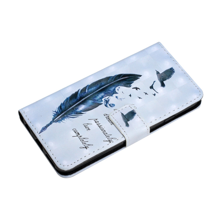 For Samsung Galaxy S25 Ultra 5G Oil Embossed 3D Drawing Leather Phone Case(Blue Feather) - Galaxy S25 Ultra 5G Cases by PMC Jewellery | Online Shopping South Africa | PMC Jewellery | Buy Now Pay Later Mobicred