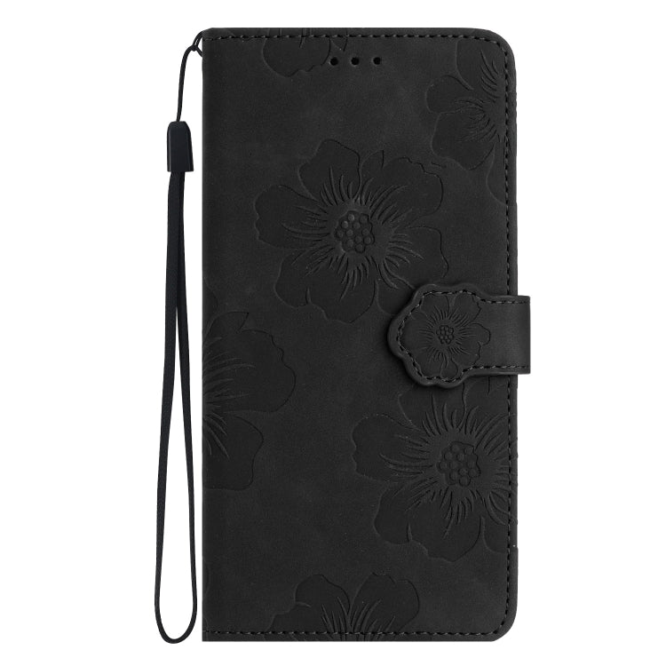 For Samsung Galaxy S25+ 5G Flower Embossing Pattern Leather Phone Case(Black) - Galaxy S25+ 5G Cases by PMC Jewellery | Online Shopping South Africa | PMC Jewellery | Buy Now Pay Later Mobicred