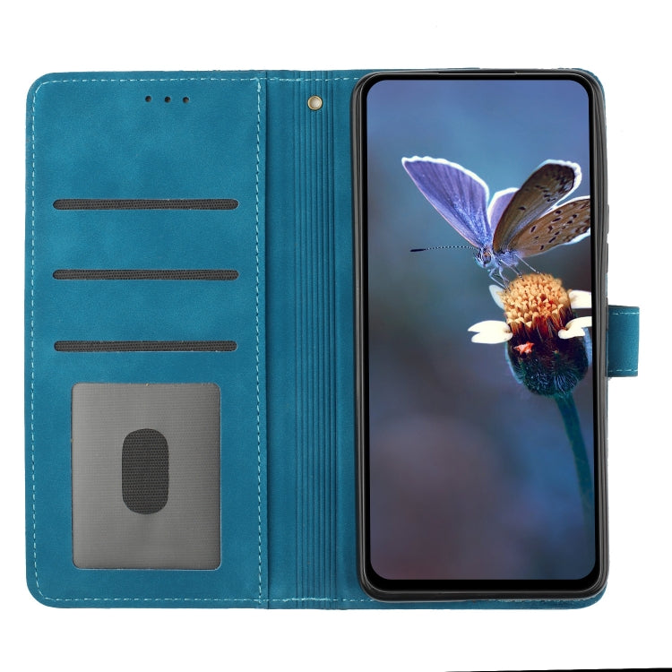 For Samsung Galaxy S25 Ultra 5G Flower Embossing Pattern Leather Phone Case(Blue) - Galaxy S25 Ultra 5G Cases by PMC Jewellery | Online Shopping South Africa | PMC Jewellery | Buy Now Pay Later Mobicred