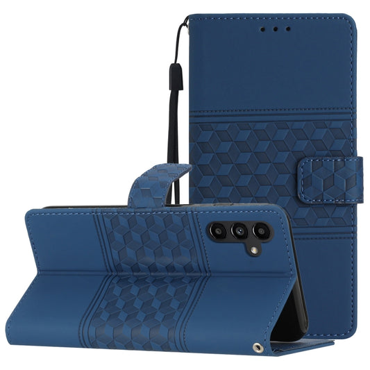 For Samsung Galaxy S25 5G Diamond Embossed Skin Feel Leather Phone Case(Dark Blue) - Galaxy S25 5G Cases by PMC Jewellery | Online Shopping South Africa | PMC Jewellery | Buy Now Pay Later Mobicred