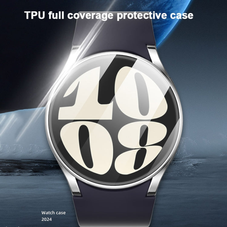 For Samsung Galaxy Watch FE 40mm Full Coverage Electroplated TPU Watch Protective Case(Cyan) - Watch Cases by PMC Jewellery | Online Shopping South Africa | PMC Jewellery | Buy Now Pay Later Mobicred