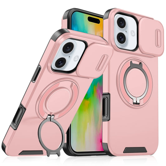 For iPhone 16 Plus Sliding Camshield Ring Holder Phone Case(Pink) - iPhone 16 Plus Cases by PMC Jewellery | Online Shopping South Africa | PMC Jewellery | Buy Now Pay Later Mobicred