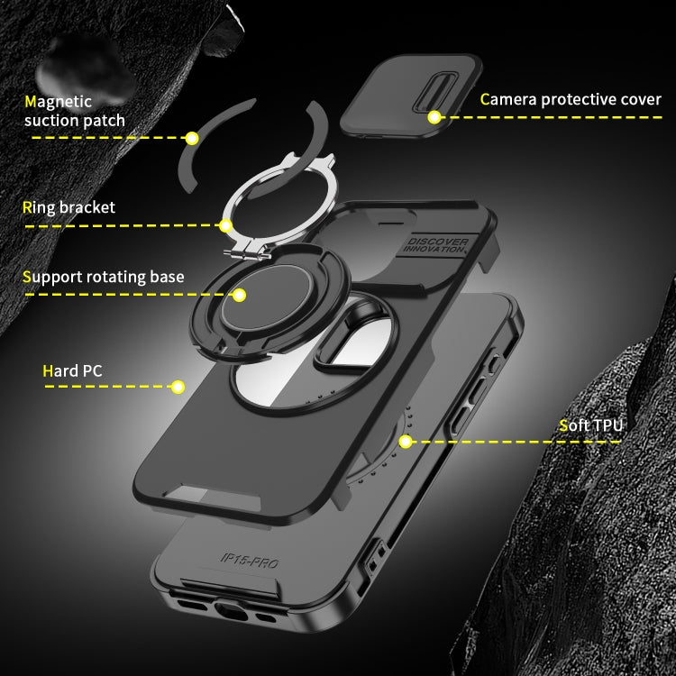 For iPhone 16 Pro Max Sliding Camshield Ring Holder Phone Case(Black) - iPhone 16 Pro Max Cases by PMC Jewellery | Online Shopping South Africa | PMC Jewellery | Buy Now Pay Later Mobicred