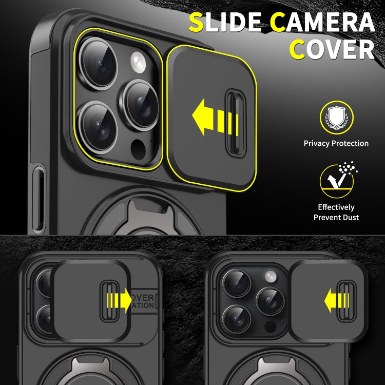 For iPhone 16 Pro Max Sliding Camshield Ring Holder Phone Case(Red) - iPhone 16 Pro Max Cases by PMC TechLife | Online Shopping South Africa | PMC TechLife | Buy Now Pay Later Mobicred