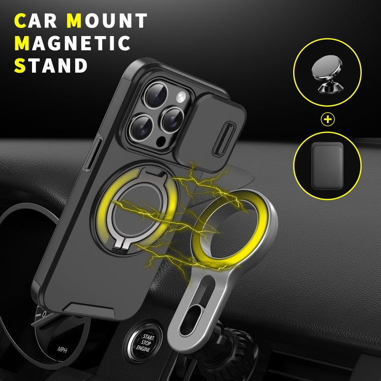 For iPhone 16 Pro Max Sliding Camshield Ring Holder Phone Case(Black) - iPhone 16 Pro Max Cases by PMC Jewellery | Online Shopping South Africa | PMC Jewellery | Buy Now Pay Later Mobicred