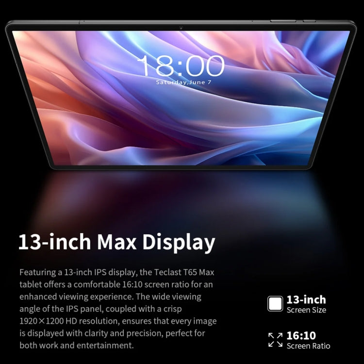 Teclast T65 Max Tablet PC 13 inch, 8GB+256GB,  Android 14 MediaTek Helio G99 Octa Core, 4G LTE Dual SIM - TECLAST by TECLAST | Online Shopping South Africa | PMC Jewellery | Buy Now Pay Later Mobicred