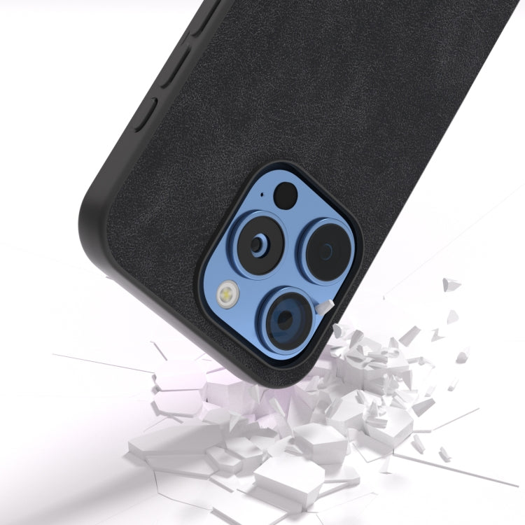 For iPhone 16 Pro Black Frame PU Leather Full Coverage Phone Case(Black) - iPhone 16 Pro Cases by PMC TechLife | Online Shopping South Africa | PMC TechLife | Buy Now Pay Later Mobicred