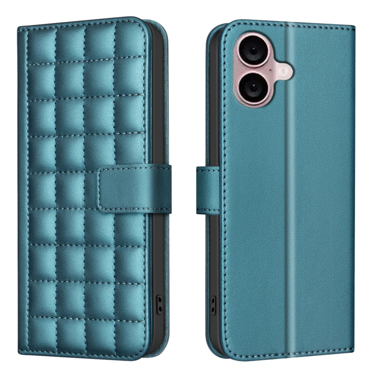 For iPhone 16 Square Texture Leather Phone Case(Green) - free shipping - PMC TechLife - Order now!