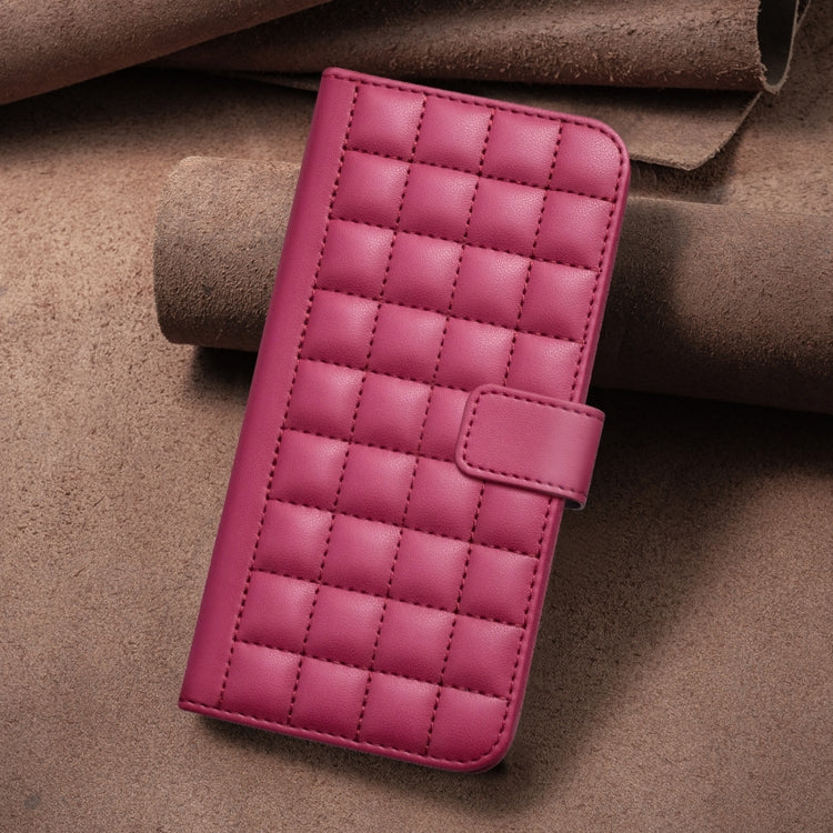 For iPhone 16e Square Texture Leather Phone Case(Red) - iPhone 16e Cases by PMC TechLife | Online Shopping South Africa | PMC TechLife | Buy Now Pay Later Mobicred