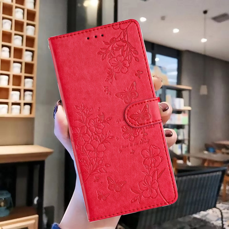 For Blackview A53 / A53 Pro Butterflies and Flowers Leather Phone Case(Red) - More Brand by PMC TechLife | Online Shopping South Africa | PMC TechLife | Buy Now Pay Later Mobicred