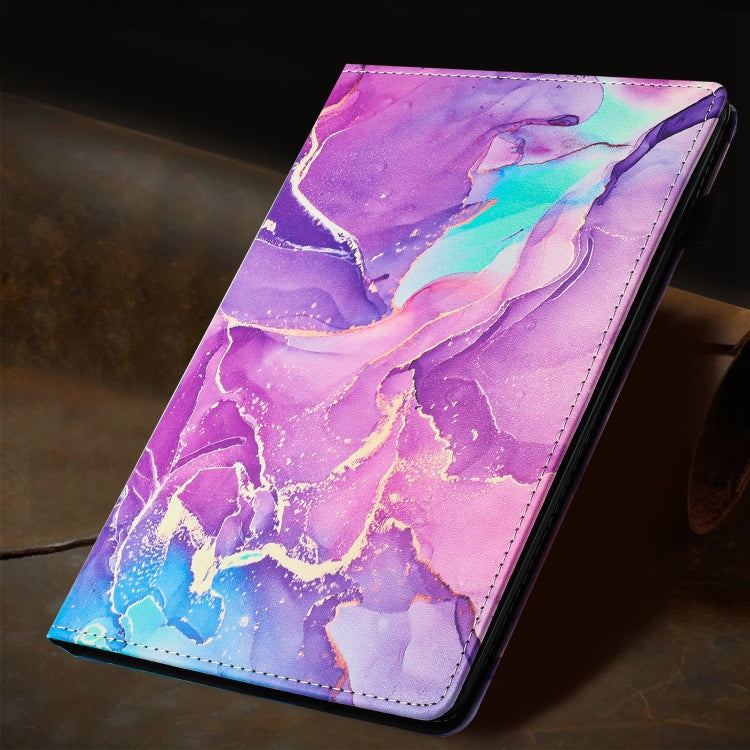 For Lenovo Tab M11/ Xiaoxin Pad 11 2024 Marble Litchi Leather Smart Tablet Case(Purple) - Lenovo by PMC Jewellery | Online Shopping South Africa | PMC Jewellery | Buy Now Pay Later Mobicred