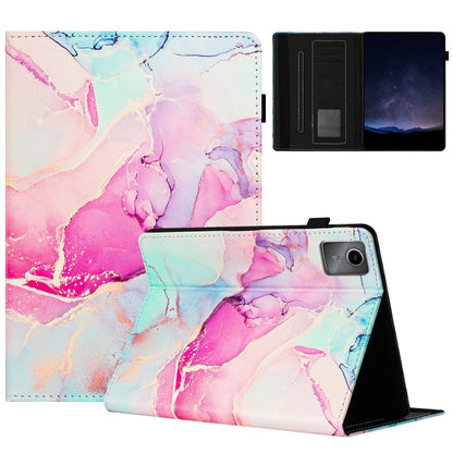 For Lenovo Tab M11/ Xiaoxin Pad 11 2024 Marble Litchi Leather Smart Tablet Case(Pink) - Lenovo by PMC Jewellery | Online Shopping South Africa | PMC Jewellery | Buy Now Pay Later Mobicred