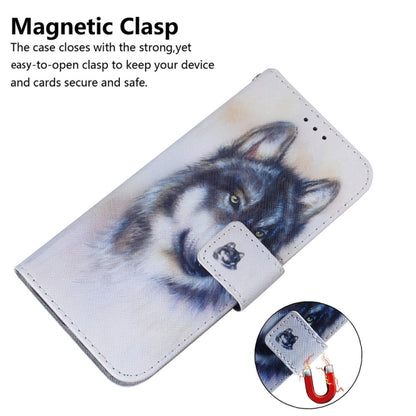 For Samsung Galaxy S25+ 5G Coloured Drawing Flip Leather Phone Case(White Wolf) - Galaxy S25+ 5G Cases by PMC Jewellery | Online Shopping South Africa | PMC Jewellery | Buy Now Pay Later Mobicred