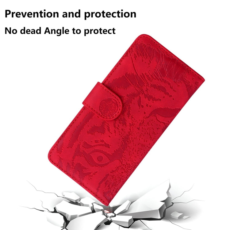 For Samsung Galaxy S25 Ultra 5G Tiger Embossing Pattern Flip Leather Phone Case(Red) - Galaxy S25 Ultra 5G Cases by PMC Jewellery | Online Shopping South Africa | PMC Jewellery | Buy Now Pay Later Mobicred