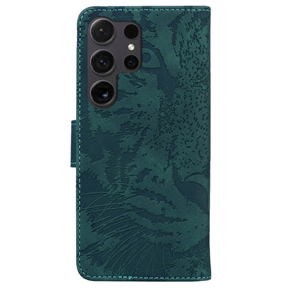 For Samsung Galaxy S25 Ultra 5G Tiger Embossing Pattern Flip Leather Phone Case(Green) - Galaxy S25 Ultra 5G Cases by PMC Jewellery | Online Shopping South Africa | PMC Jewellery | Buy Now Pay Later Mobicred