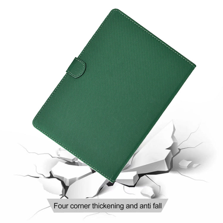 For Samsung Galaxy Tab S9 / S9 FE Solid Color Fiber Texture Smart Tablet Leather Case(Green) - Galaxy Tab S9 Cases by PMC Jewellery | Online Shopping South Africa | PMC Jewellery | Buy Now Pay Later Mobicred