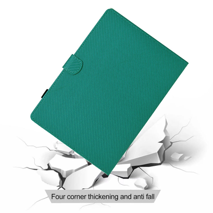 For Samsung Galaxy Tab S9 / S9 FE Solid Color Fiber Texture Smart Tablet Leather Case(Lake Green) - Galaxy Tab S9 Cases by PMC Jewellery | Online Shopping South Africa | PMC Jewellery | Buy Now Pay Later Mobicred