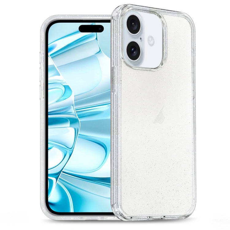 For iPhone 16 Glitter Powder TPU Hybrid PC Phone Case(Translucent) - iPhone 16 Cases by PMC TechLife | Online Shopping South Africa | PMC TechLife | Buy Now Pay Later Mobicred
