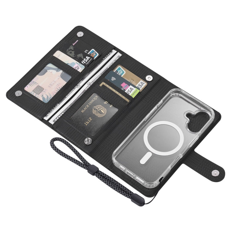 For iPhone 16 ViLi GHA-C Series RFID MagSafe Magnetic Flip Leather Phone Case(Black) - iPhone 16 Cases by ViLi | Online Shopping South Africa | PMC Jewellery | Buy Now Pay Later Mobicred