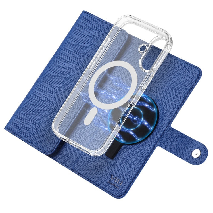 For iPhone 16 Pro Max ViLi GHA-C Series RFID MagSafe Magnetic Flip Leather Phone Case(Blue) - iPhone 16 Pro Max Cases by ViLi | Online Shopping South Africa | PMC Jewellery | Buy Now Pay Later Mobicred