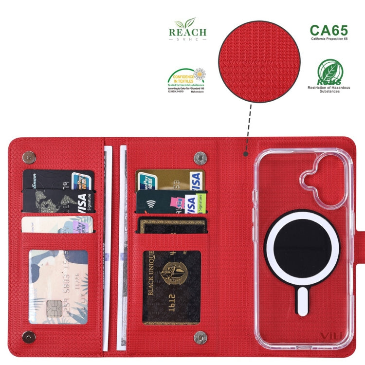 For iPhone 15 Plus ViLi GHA-C Series RFID MagSafe Magnetic Flip Leather Phone Case(Red) - iPhone 15 Plus Cases by ViLi | Online Shopping South Africa | PMC Jewellery | Buy Now Pay Later Mobicred