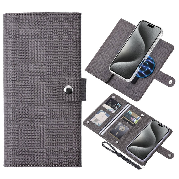 For iPhone 15 Pro ViLi GHA-C Series RFID MagSafe Magnetic Flip Leather Phone Case(Grey) - free shipping - PMC Jewellery - Order now!