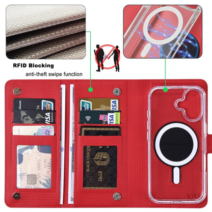 For iPhone 15 Pro Max ViLi GHA-C Series RFID MagSafe Magnetic Flip Leather Phone Case(Red) - iPhone 15 Pro Max Cases by ViLi | Online Shopping South Africa | PMC Jewellery | Buy Now Pay Later Mobicred