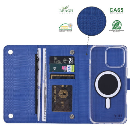 For iPhone 16 ViLi GHB-C Series RFID MagSafe Magnetic Flip Leather Phone Case(Blue) - iPhone 16 Cases by ViLi | Online Shopping South Africa | PMC Jewellery | Buy Now Pay Later Mobicred