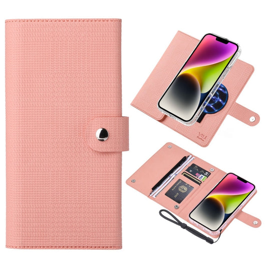 For iPhone 14 ViLi GHB-C Series RFID MagSafe Magnetic Flip Leather Phone Case(Pink) - iPhone 14 Cases by ViLi | Online Shopping South Africa | PMC Jewellery | Buy Now Pay Later Mobicred