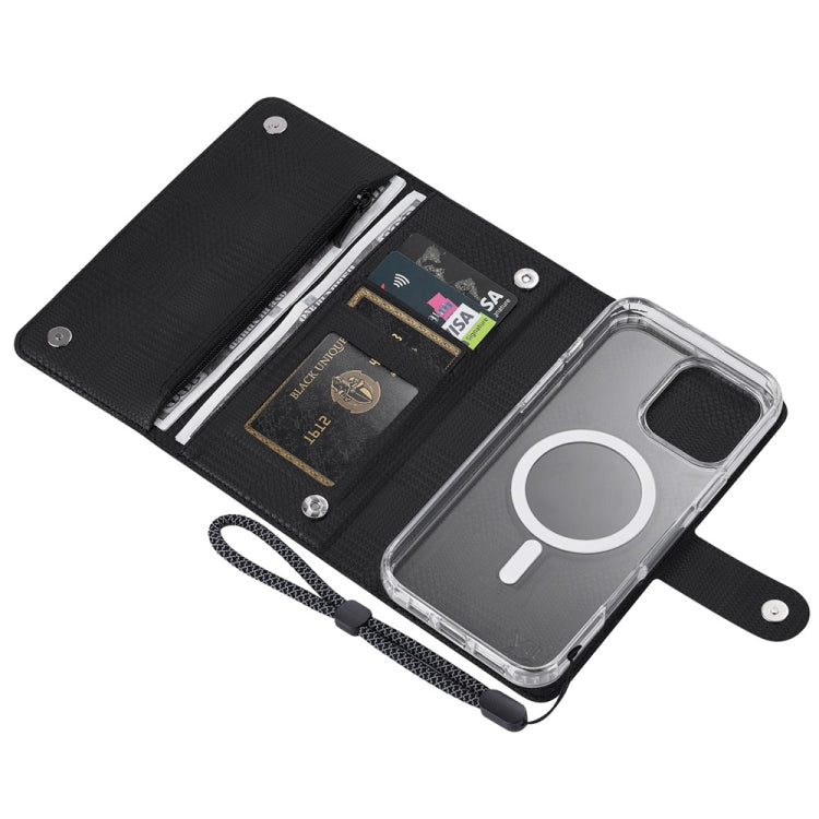 For iPhone 14 Plus ViLi GHB-C Series RFID MagSafe Magnetic Flip Leather Phone Case(Black) - iPhone 14 Plus Cases by ViLi | Online Shopping South Africa | PMC Jewellery | Buy Now Pay Later Mobicred