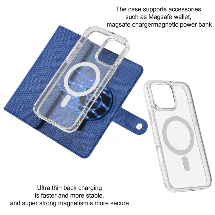 For iPhone 13 Pro Max ViLi GHB-C Series RFID MagSafe Magnetic Flip Leather Phone Case(Blue) - iPhone 13 Pro Max Cases by ViLi | Online Shopping South Africa | PMC Jewellery | Buy Now Pay Later Mobicred