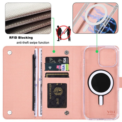 For iPhone 13 Pro ViLi GHB-C Series RFID MagSafe Magnetic Flip Leather Phone Case(Pink) - iPhone 13 Pro Cases by ViLi | Online Shopping South Africa | PMC Jewellery | Buy Now Pay Later Mobicred