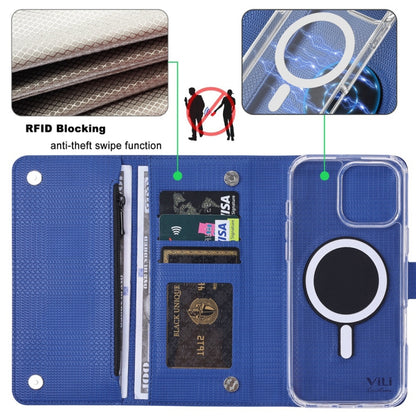 For iPhone 13 Pro ViLi GHB-C Series RFID MagSafe Magnetic Flip Leather Phone Case(Blue) - iPhone 13 Pro Cases by ViLi | Online Shopping South Africa | PMC Jewellery | Buy Now Pay Later Mobicred