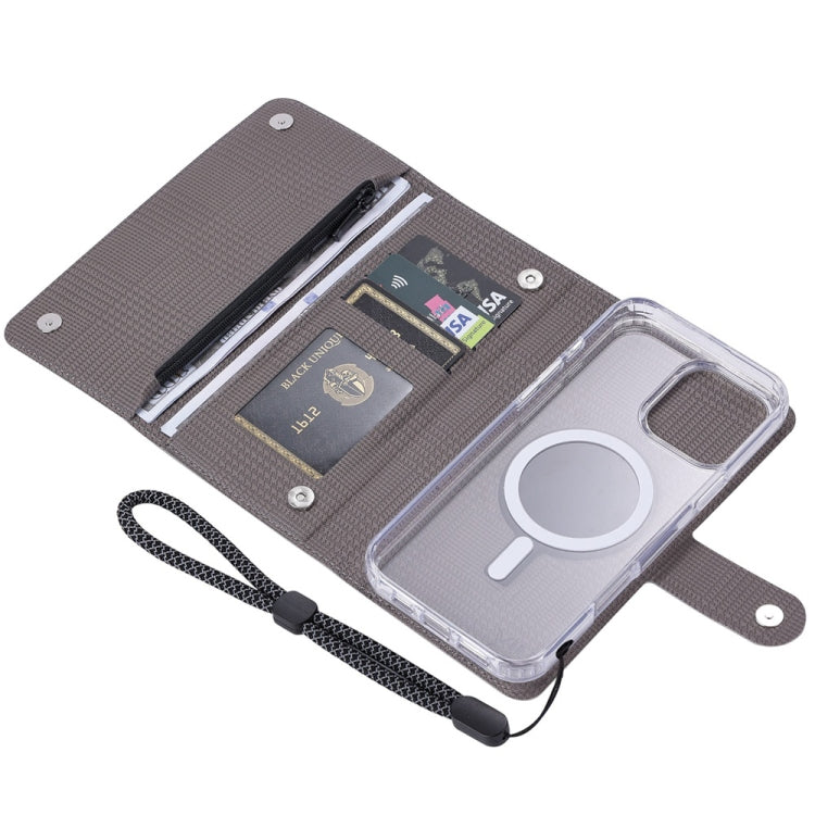 For iPhone 13 ViLi GHB-C Series RFID MagSafe Magnetic Flip Leather Phone Case(Grey) - iPhone 13 Cases by ViLi | Online Shopping South Africa | PMC Jewellery | Buy Now Pay Later Mobicred