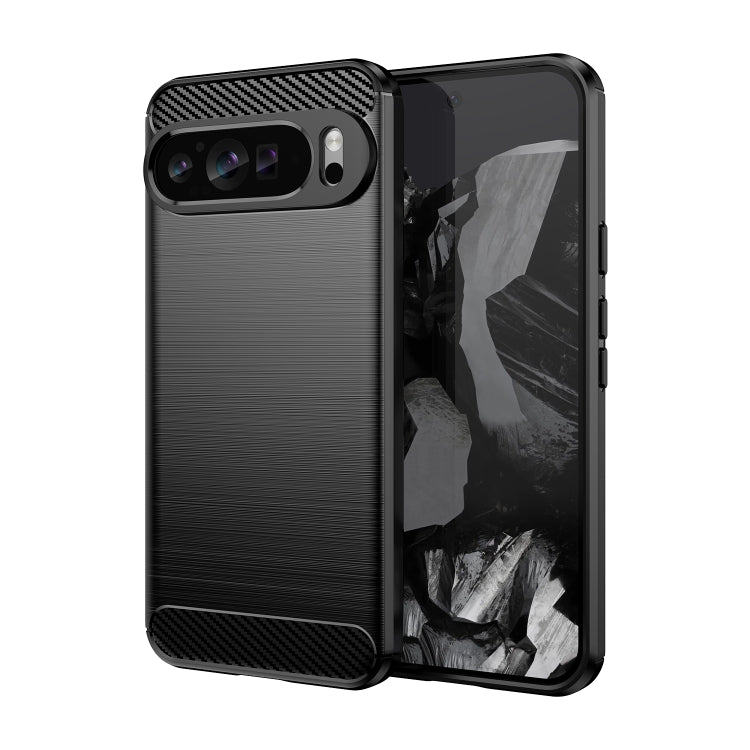 For Google Pixel 9 Pro XL Brushed Texture Carbon Fiber TPU Phone Case(Black) - Google Cases by PMC TechLife | Online Shopping South Africa | PMC TechLife | Buy Now Pay Later Mobicred